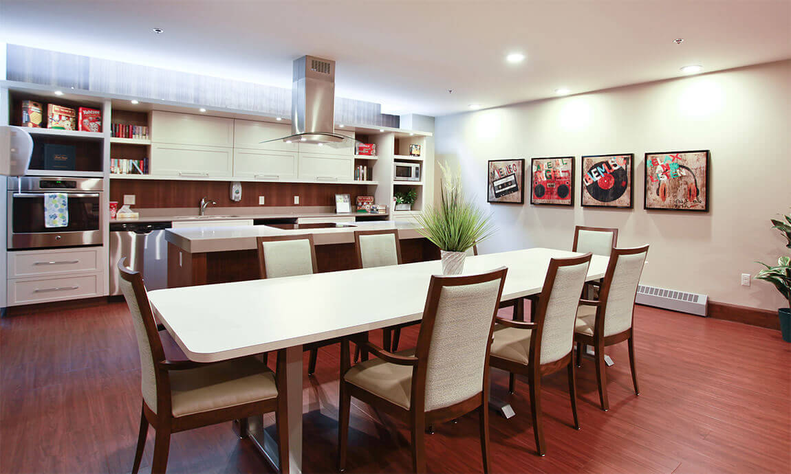 Private dining room at Parkland at the Lakes, in Dartmouth, Nova Scotia