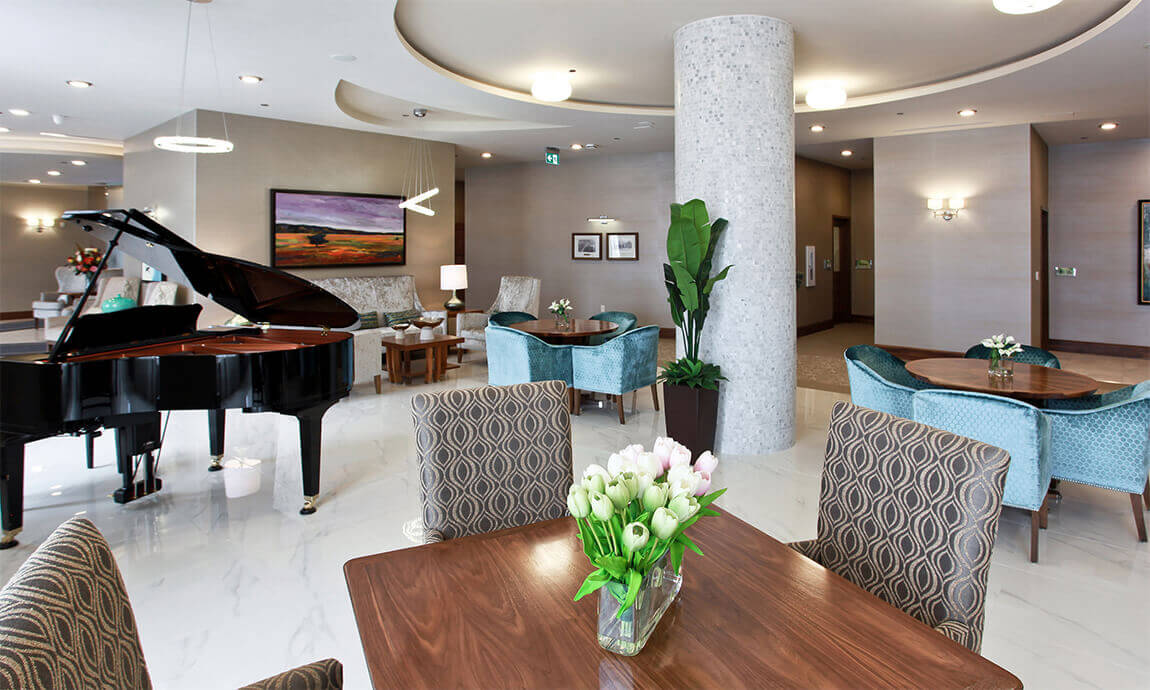 Piano lounge at Parkland at the Lakes, in Dartmouth, Nova Scotia