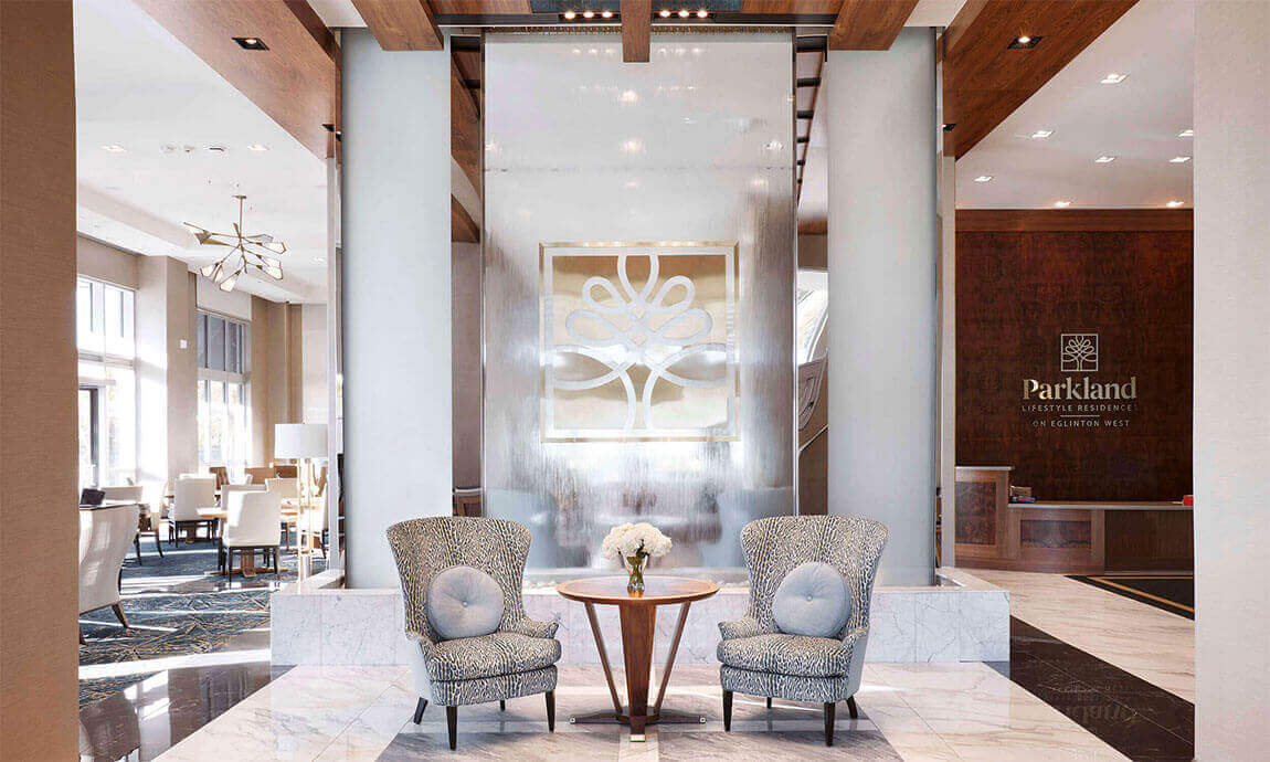 Front Lobby and Reception, Parkland Eglinton West (Etibocoke, Ontario) retirement