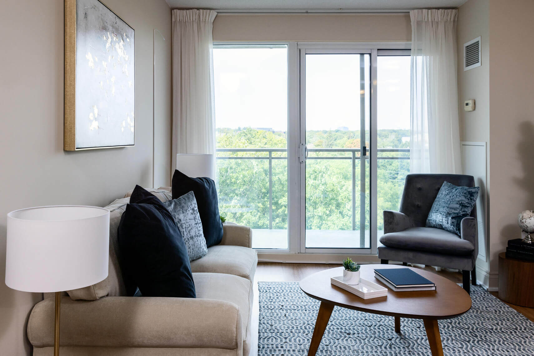 Living Area with Balcony, Resident Suite, Parkland on the Glen (Mississauga, Ontario)