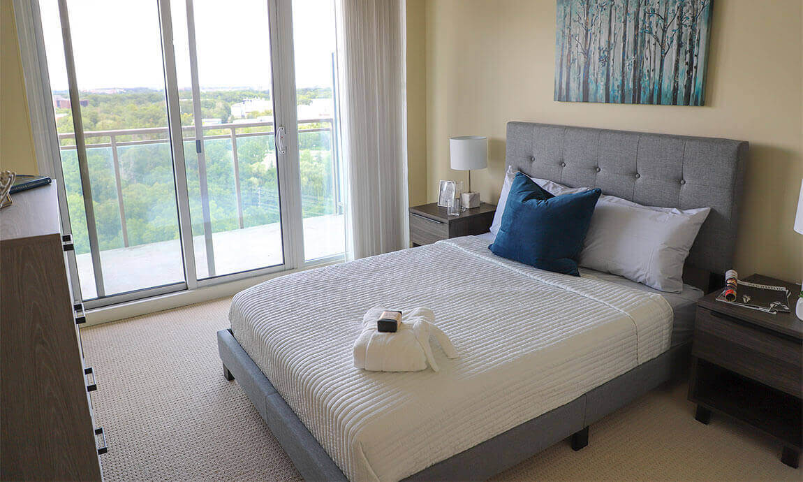 Bedroom, Resident Suite, Parkland on the Glen (Mississauga, Ontario)
