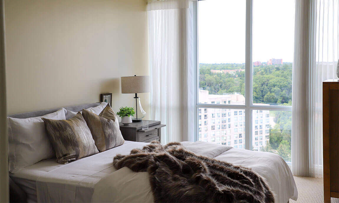 Bedroom, Resident Suite, Parkland on the Glen (Mississauga, Ontario)