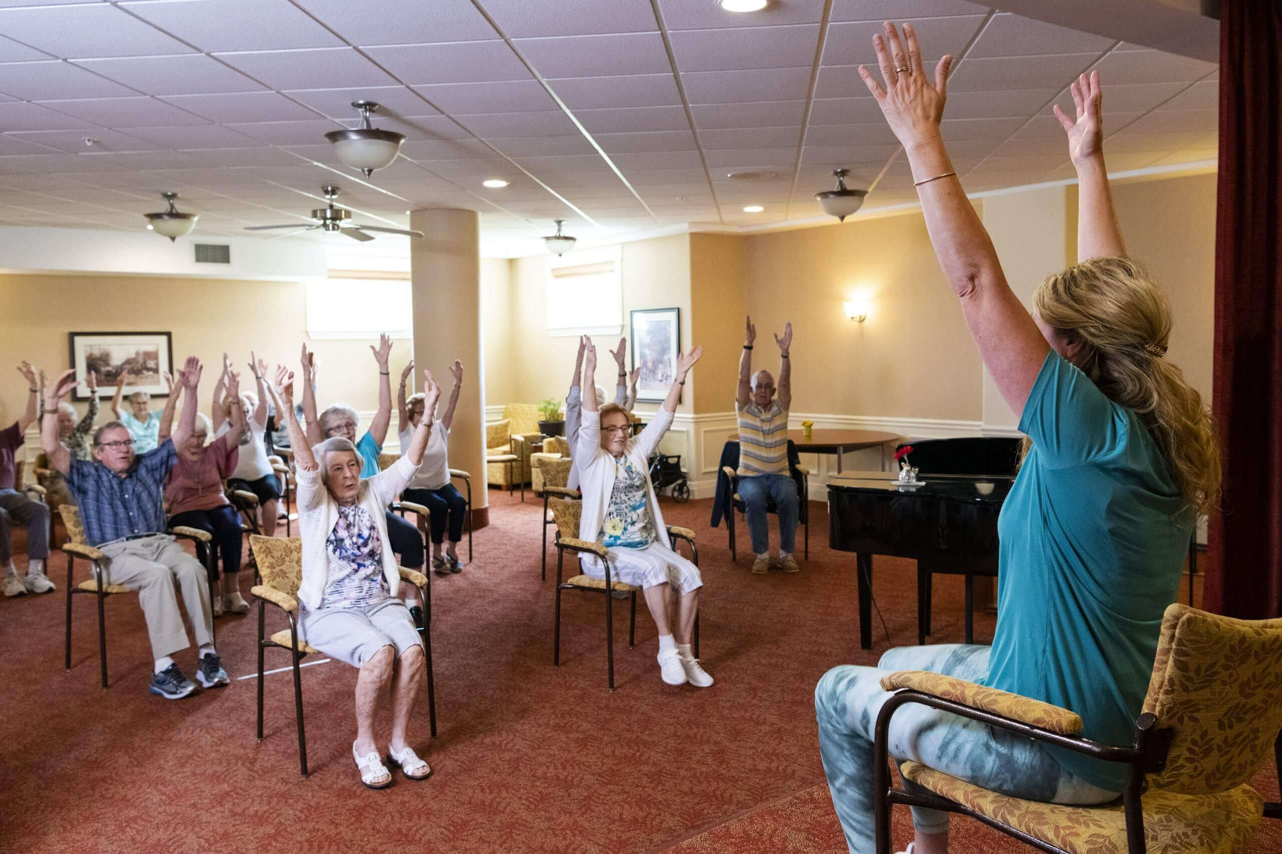 Residents taking part in a wellness program.