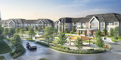Exterior of building, Parkland Retirement Home in Ancaster, Ontario